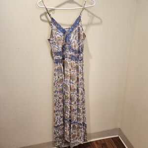 Sincerely Jules Long Floral Boho Spring Flare Casual Dress size L